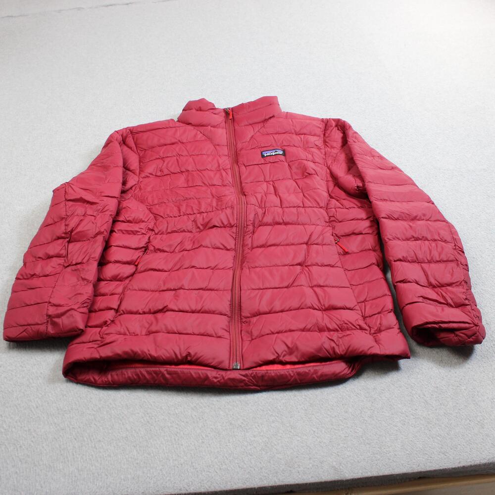 Patagonia NetPlus Shell Down Puffer Jacket Men Medium Red Full Zip Lightweight